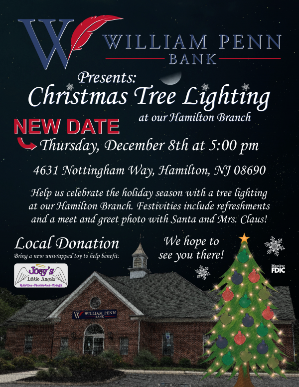 A Successful Tree Lighting at our Hamilton Branch! William Penn Bank